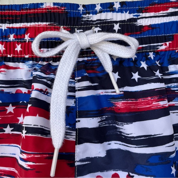 •OP• Red/White/Blue Beach Surf/Swim Shorts - Size Medium (7-9) - Picture 3 of 7